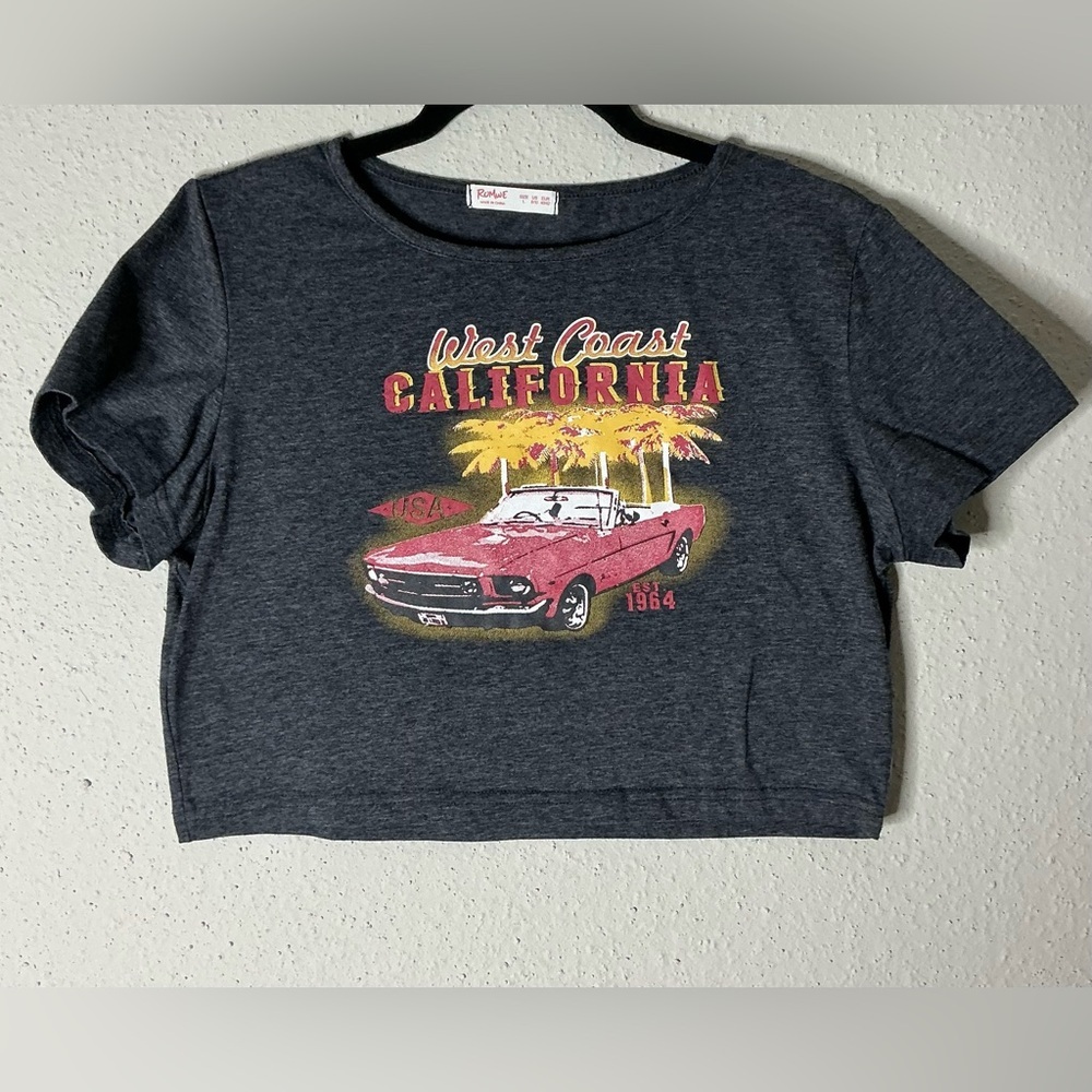 ROMWE Gray Graphic Short Sleeve Tee